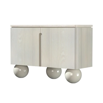 Olbia Commode, Travertine, Memphis, France, Le Berre Vevaud — Ver 3