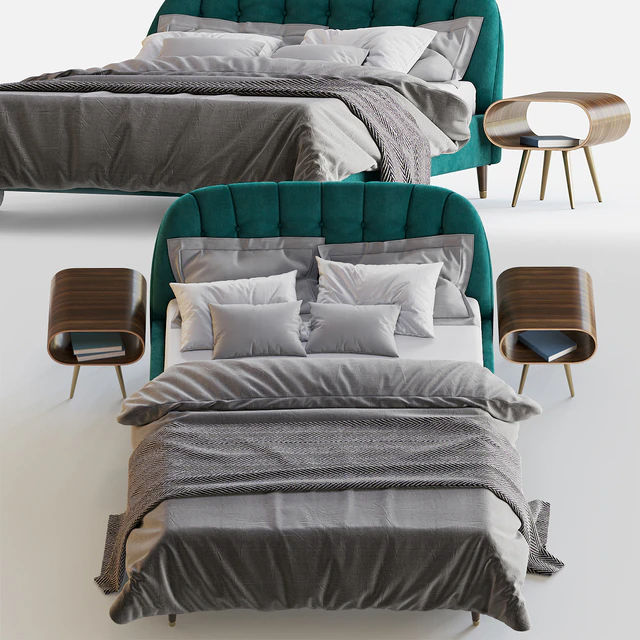 MARGOT SUPER KING SIZE BED, SEAFOAM BLUE VELVET — Скачать