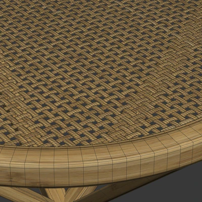 Wooden rattan coffee table / Кофейный столик из ротанга — Вид 2