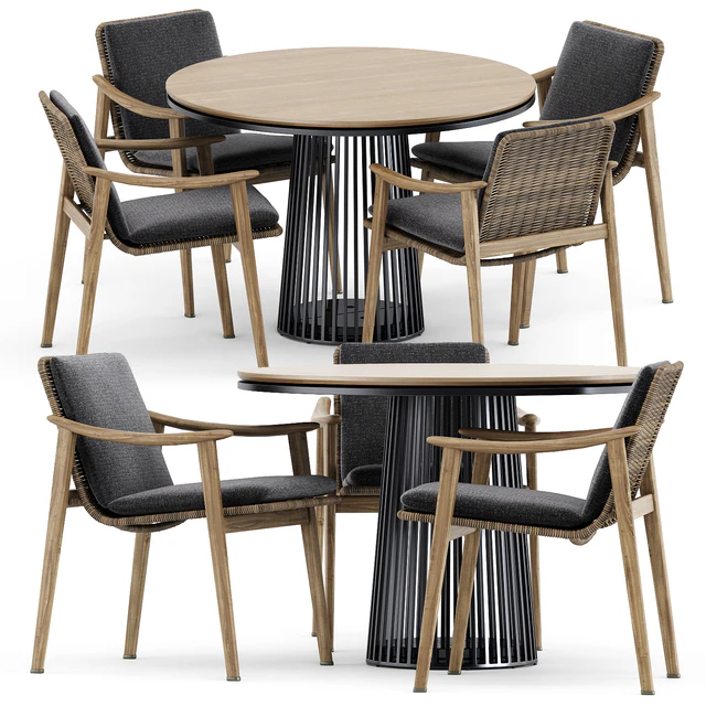 Fynn Outdoor chair by Minotti and Grid table by solpuri — Скачать