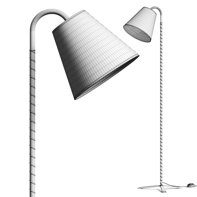 CB2 Barnes Brass And Black Leather Floor Lamp — Descargar