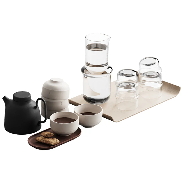 405 eat and drinks decor set 05 tea with cookies and water — Descargar
