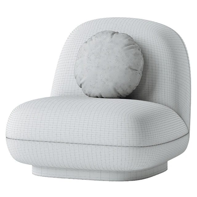 Upholstered Armchair In White Bouclé - Black Legs - Larry — Скачать