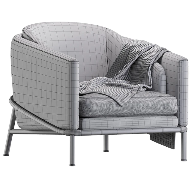 Armchair Minotti Fil noir leather — Скачать