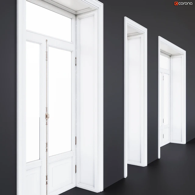 Wooden classical balcony doors — Descargar