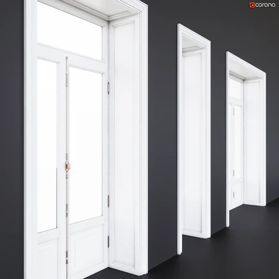 Wooden classical balcony doors — Ver 2