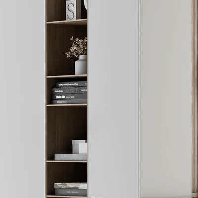 Hallway 37 - L Wardrobe White and Wood Entrance — Ver 4