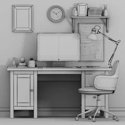 IKEA HEMNES with ALKI LAN chair workplace — Вид 3