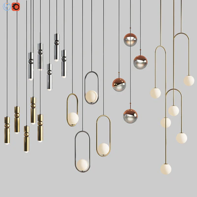 Four Hanging Light Set 01 — Вид 1