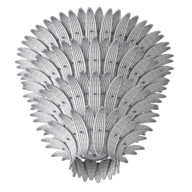 Large Palmette Chandelier Four Tiers Murano amber in the Style of Barovier — Descargar