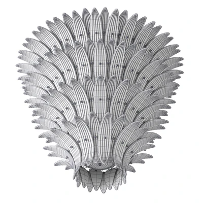 Large Palmette Chandelier Four Tiers Murano amber in the Style of Barovier — Ver 5