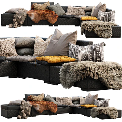 Brown Jordan 4M outdoor wicker modular sofa — Ver 1