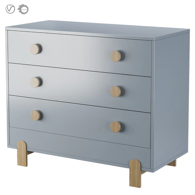 Ellipse Chest of drawers Ice-cream 3 drawers in three colors — Descargar