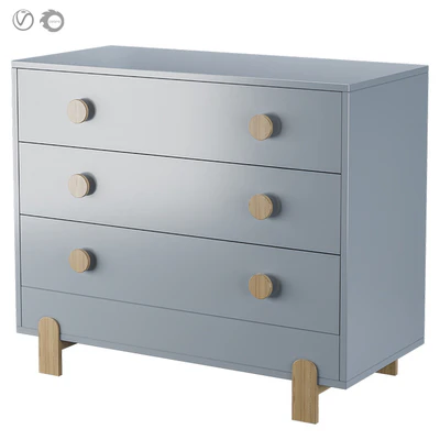 Ellipse Chest of drawers Ice-cream 3 drawers in three colors — Ver 2