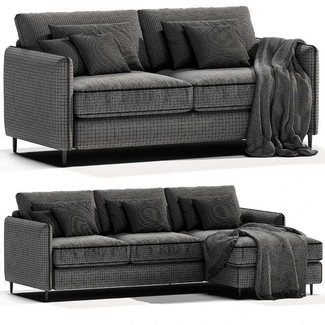 Sofá cama rinconero de algodón lino Loméo — Descargar