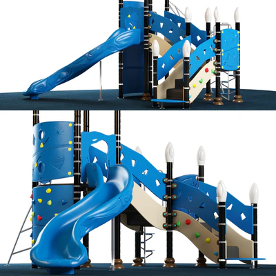 Kids playground equipment with slide climbing 03 — Вид 3