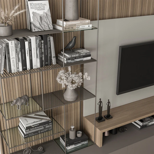 TV Wall Black and Wood - Set 36 — Скачать