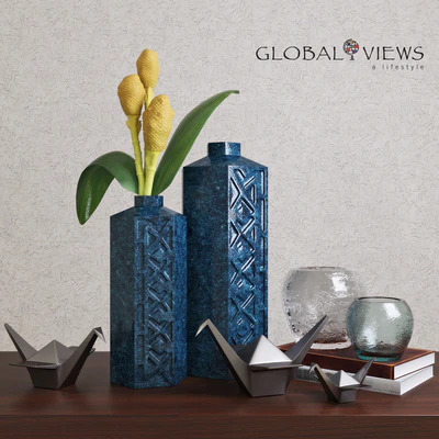 Global Views Bezel Vase-Ink Large — Ver 1