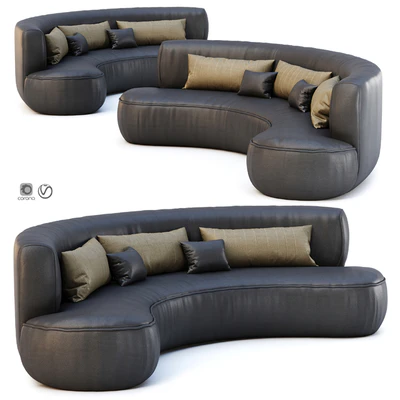 Jenifer Restaurant Leather Sofa — View 1
