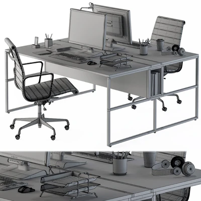 Office Furniture Employee Set Black — Вид 3