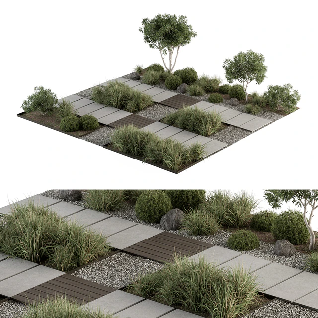 Urban Furniture / Architecture Environment with Plants- Set 67 — Descargar