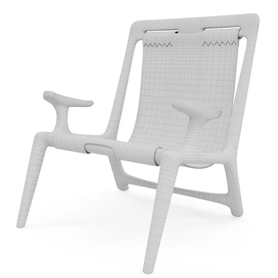 Fernweh Woodworking Sling chair Charcoal ash leather — Ver 3