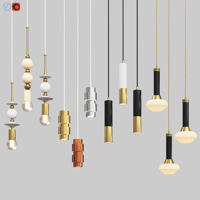 Four Hanging Light Set 03 — Скачать