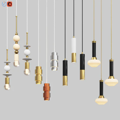 Four Hanging Light Set 03 — Скачать