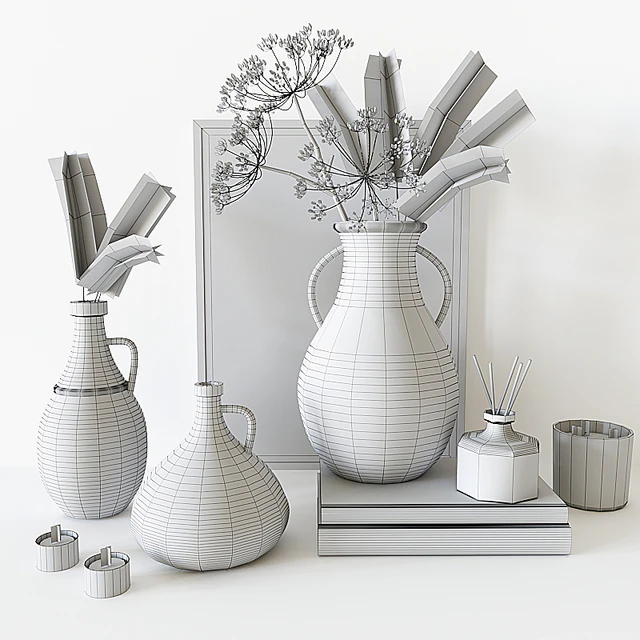 Decorative set with Glass Vase 02 — Descargar