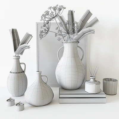 Decorative set with Glass Vase 02 — Ver 5