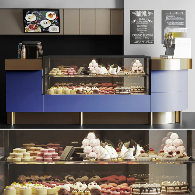 Confectionery shop with desserts and sweets 4. Cafe — Descargar