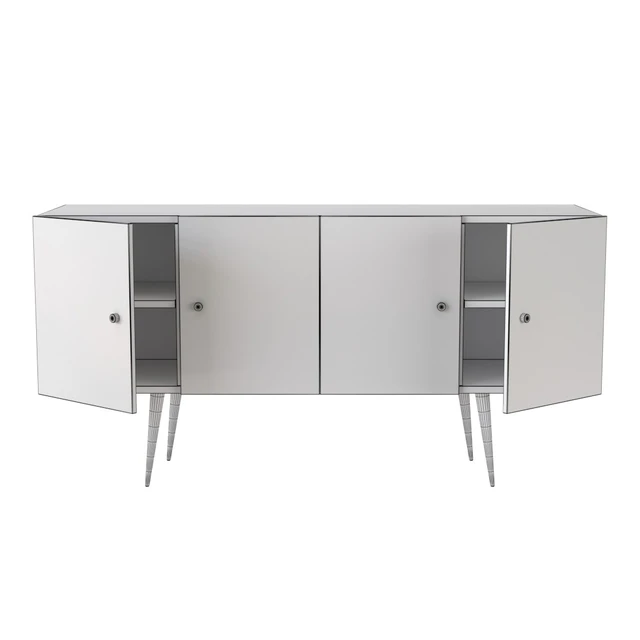 Midcentury Floral Black wood Rose Gold Sideboard Credenza Буфет — Скачать