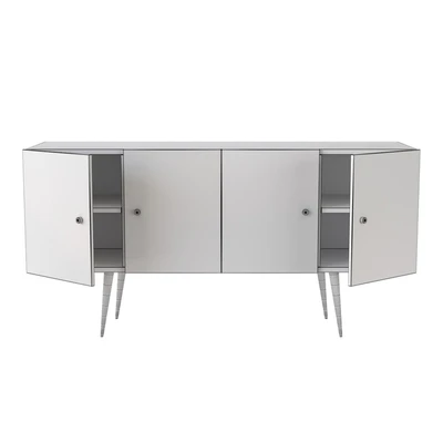 Midcentury Floral Black wood Rose Gold Sideboard Credenza Буфет — Вид 3
