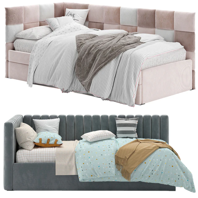 Corner Bed With Panels — Скачать