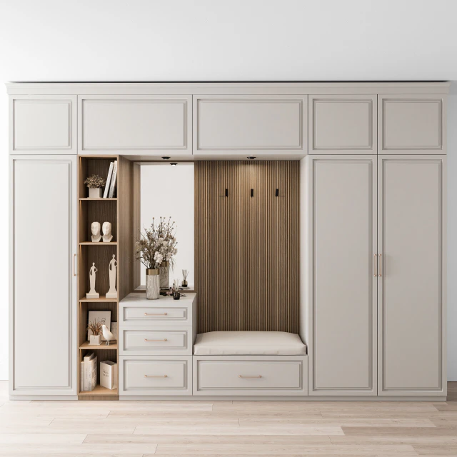 Hallway 19 - White and Wood Set — Descargar