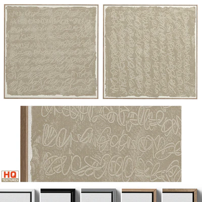 Large Textural Abstract Neutral Wall Art C-401 — Вид 1