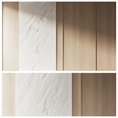 Decorative wall made of stone and wood 006 — Ver 1