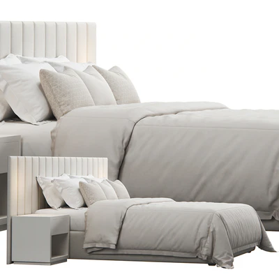 Striped Panel Headboard Bed — Ver 3