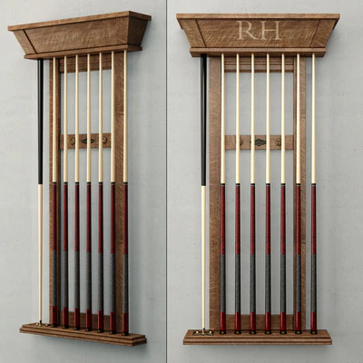RH / BRUNSWICK VINTAGE 1906 BILLIARDS TABLE CUE RACK — Ver 1
