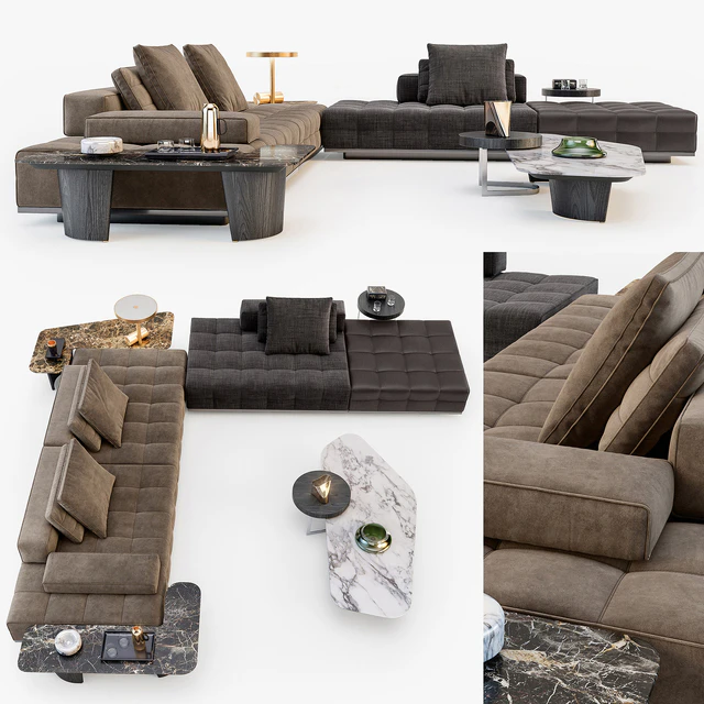 Minotti Lawrence Clan seating system set 01 — Descargar