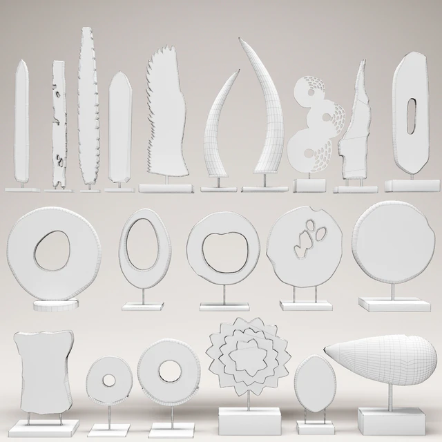 collection of 21 statues, figurine, wooden, eco design, set, collection, decor, tusk, wing, mega set — Descargar