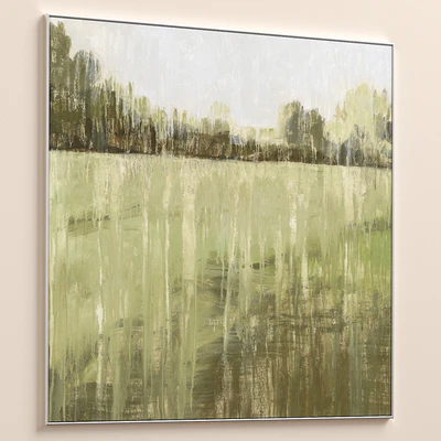 Green Accent Abstract Landscape Large Wall Art C-552 — Вид 4
