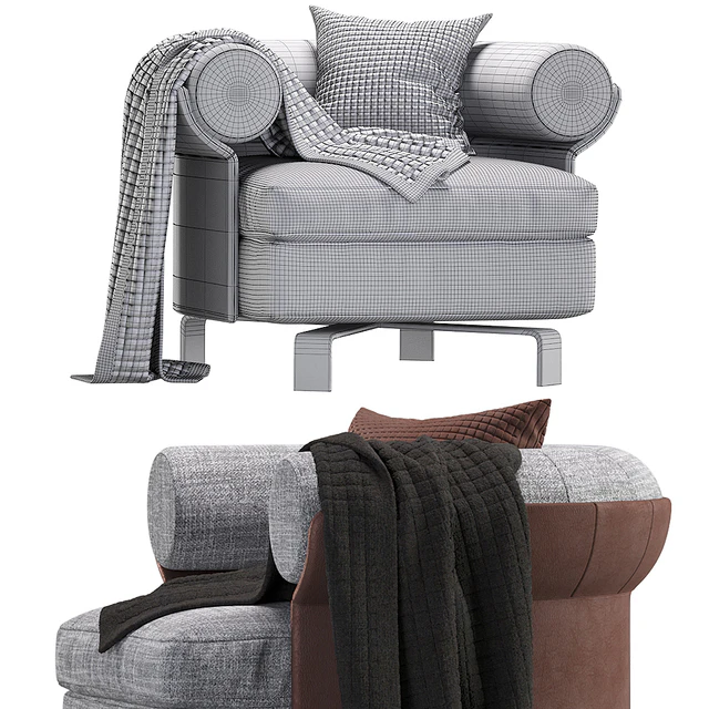 Minotti Mattia armchair 4 colors version — Скачать