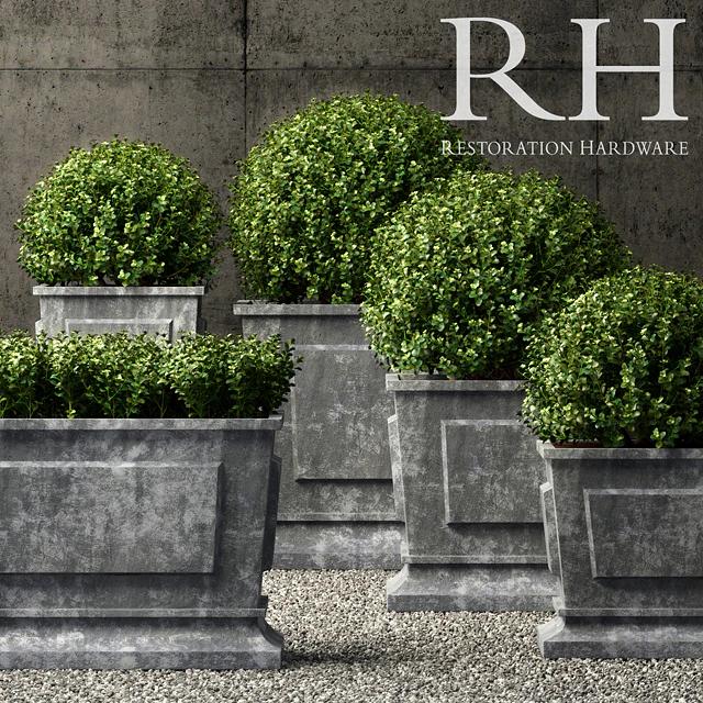 Restoration Hardware estate zinc paneled planters — Скачать