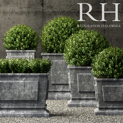 Restoration Hardware estate zinc paneled planters — Вид 1