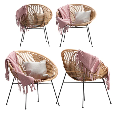 Rattan Lounge Chair HK-Living — Ver 3