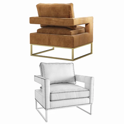 Avery Cognac Velvet Chair — Ver 2