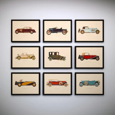 The picture in the frame: 15 piece (Collection 27) Auto theme — Ver 2