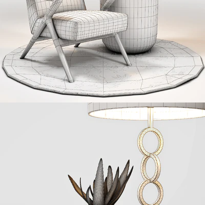 Capri Lounge Chair & RH Side Table Set — Ver 2
