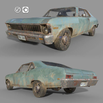 Chevrolet Nova 1969 Low Poly — Ver 1